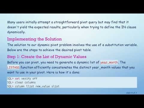 Mastering SQL: Using Dynamic Values in the Pivot IN Clause
