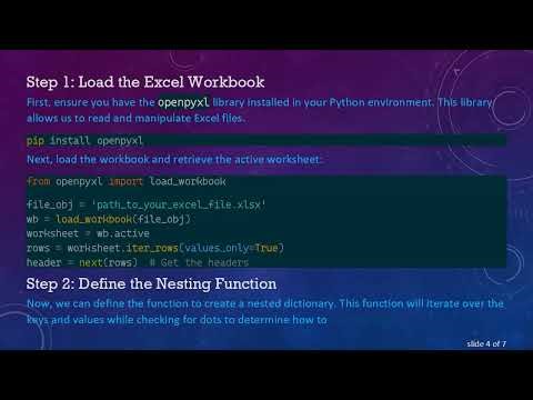 Creating a Nested Dictionary from an Excel Workbook Using Python