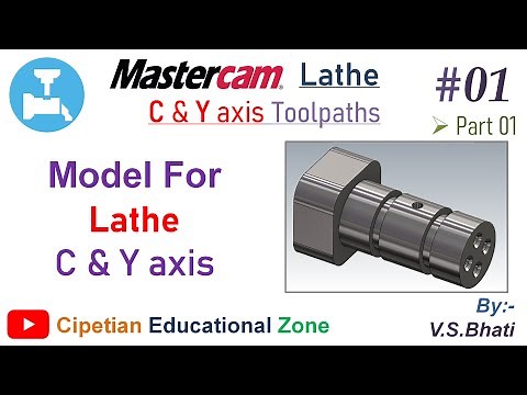 Mastercam Lathe C & Y axis || Solid Modeling || Practice Exercise ||‪@VirenderSinghBhati‬