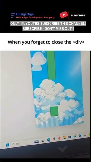 Subscribe 👍 Like ❤️ | Flappy HTML When You Forget to Close a element div #shorts #viral #tranding