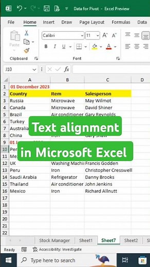 Best ways to align text in Excel #alignment #tricks #exceltricks #exceltips #excelhacks #excel