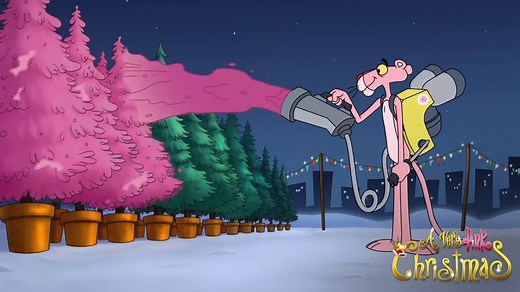 Only 25 days left until Christmas! Pick out the perfect tree with Pink Panther! http://bit.ly/2BBwVmE | Pink Panther