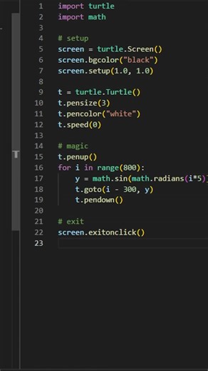 Draw with code. Sine wave #coding #python