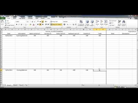 Create a Bookkeeping Spreadsheet using Microsoft Excel - Part 2