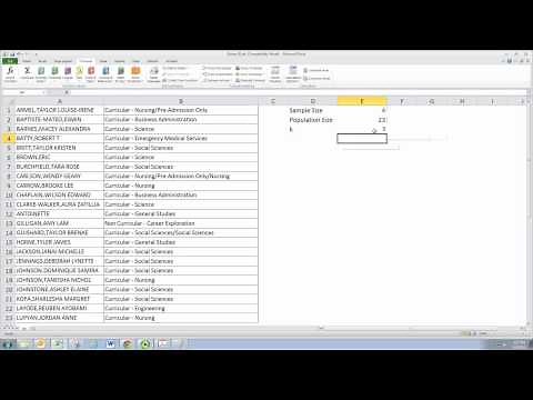 Systematic Sampling Excel