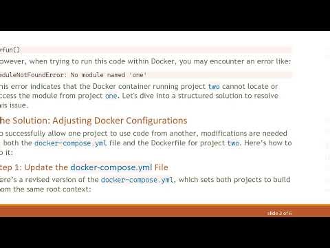 How to Enable Docker-Compose Projects to Access Each Other's Modules