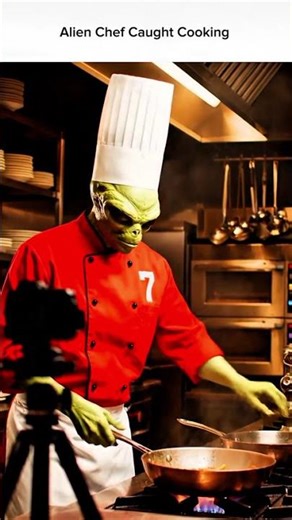 Alien Chef Caught Cooking in a Human Restaurant 👽🔥 #shorts #ytshorts #scifi #alien