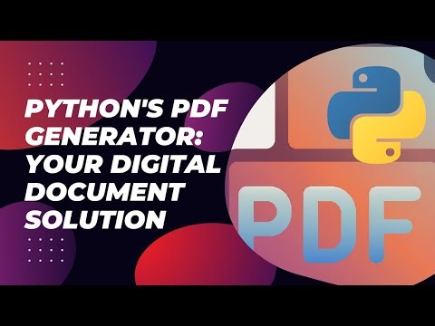 Python's PDF Generator: Your Digital Document Solution