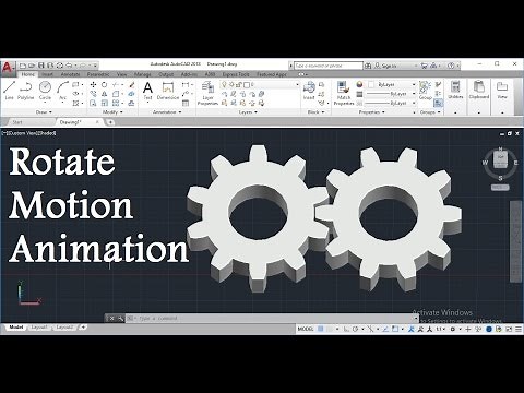 How To Create 3D Gear Rotate Motion Animation In AutoCAD - Script (Rotate) Command