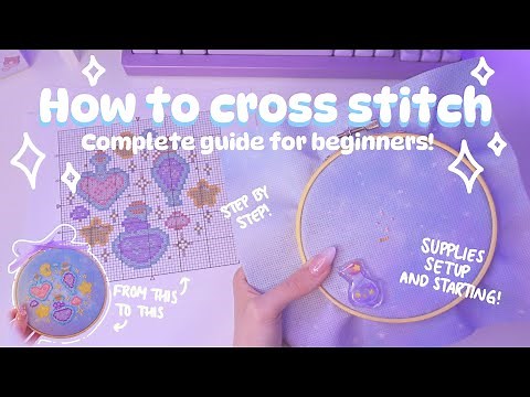 Easy beginner cross stitch guide ✨ 🪡 🩵 Step by step tutorial