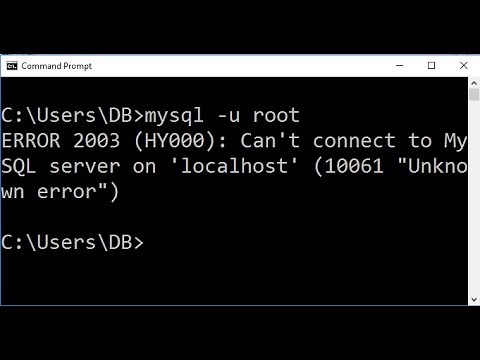 ERROR 2003 (HY000): Can't connect to MySQL server on 'localhost' (10061 "Unknown error") - Debugged