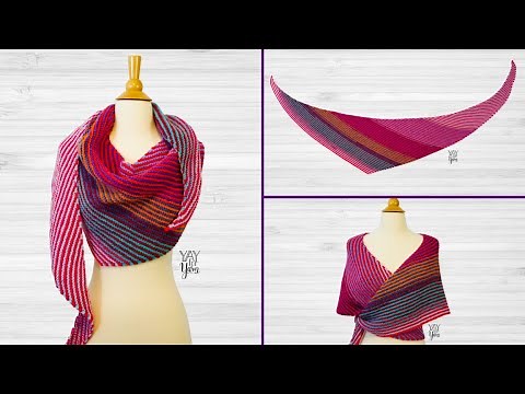 How to Knit a Double Gradient Boomerang Shawl - Free Knitting Pattern by Yay For Yarn