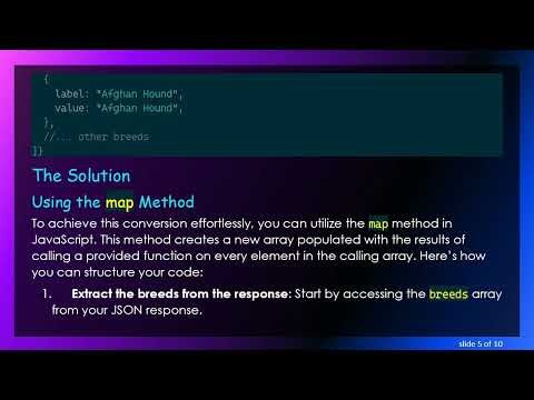 Transforming Your JSON Response into an Array of Simple Objects for Dropdowns in JavaScript
