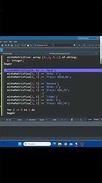 Como Exibir o Conteúdo de uma Matriz no Delphi 🚀 #cursodelphi #delphi #delphibrasil