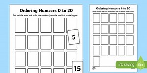 Ordering Numbers 0 to 20 Activity