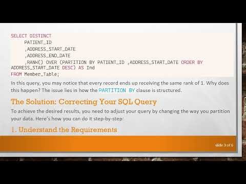 Mastering SQL: How to Use RANK() OVER PARTITION BY for Accurate Rankings