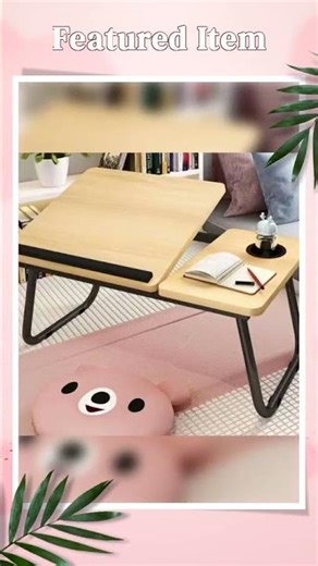 Folding Laptop Desk On The Bed 5 gear Lifting Adjustable Laptop Table with Cup Holder Simple Comp...