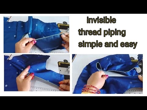 Very easy invisible thread piping !! How to make invisible thread piping !! #invisible thread piping