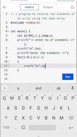 Reverse the Elements of an Array Using the Same Array Array Reversal Tutorial Array Reversal #yt
