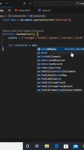 Create Button clicking and set the random color Using HTML CSS and JavaScript #html #css #javascript