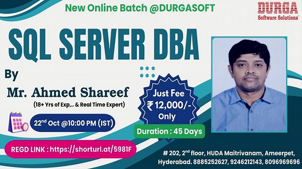 SQL SERVER DBA Online Training @ DURGASOFT