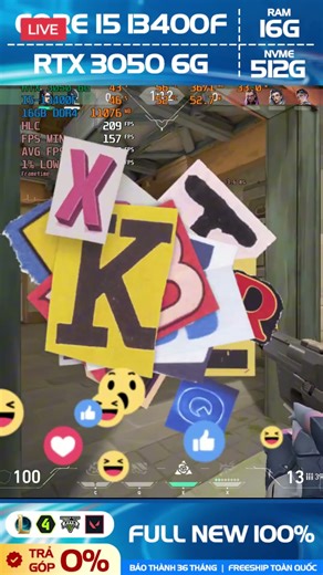 PC Gaming Core I5 13400F|Ram 16G| RTX 3050 hoặc GTX 1660 Super 6G| NVME 256G