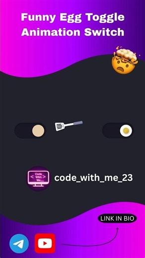 Funny Egg Toggle Animation using HTML & CSS 🍳 | Creative Switch Button 😆