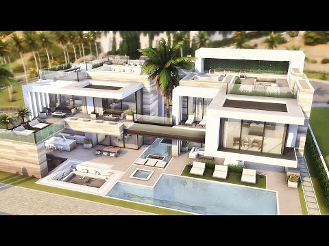 MODERN MEGA MANSION (Luxury Millionaire Villa) | [No CC] Sims 4 Speed Build