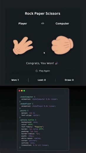Build a Rock Paper Scissors Game with HTML, CSS & JavaScript ｜ Beginner to Pro! [0EQjoRLe1EU]