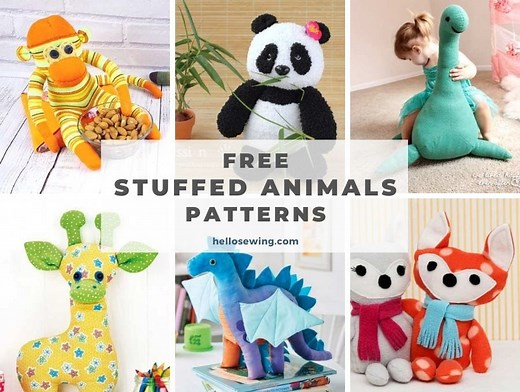 30+ Free Stuffed Animal Patterns - The Best And CUTEST Plushies ⋆ Hello Sewing