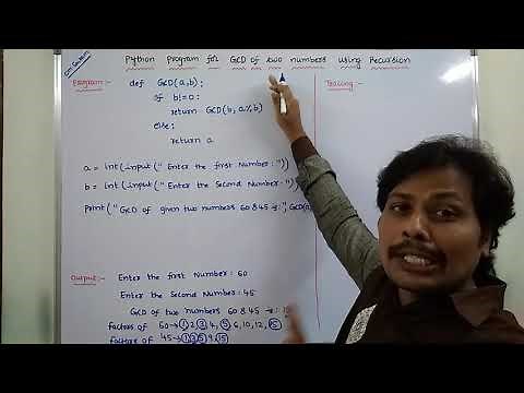 PROGRAM-15: PYTHON PROGRAM FOR GCD OF TWO NUMBERS USING RECURSION | GCD OF TWO NUMBERS (RECURSION)