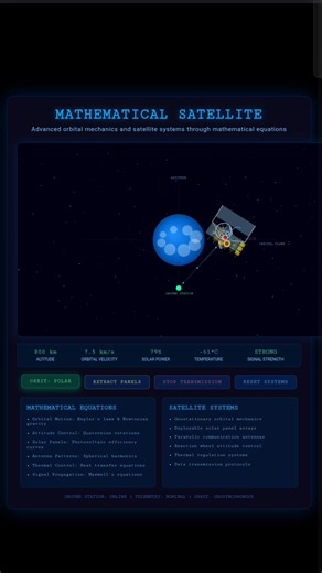 Mathematical Satellite Simulation using HTML CSS JavaScript | Space Animation Project
