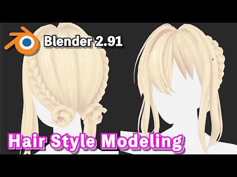 【Blender 2.91】Low Poly ヘアスタイル モデリング【Timelapse】