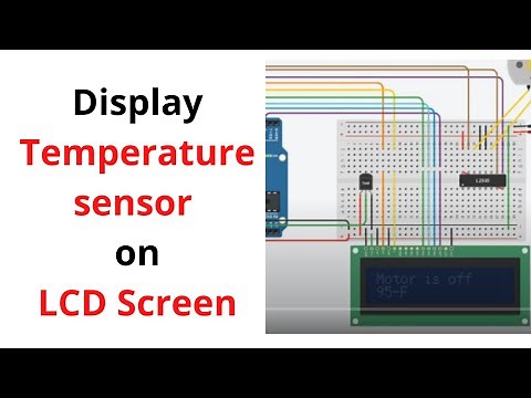 How to display Temperature sensor values on LCD screen | Arduino Tinkercad