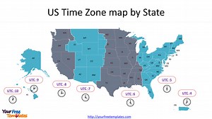 USA Time Zone Map templates - Free PowerPoint Template