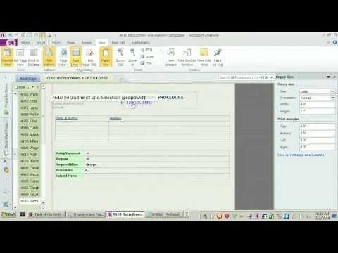 OneTake OneNote -- Creating a Controlled Procedures Notebook