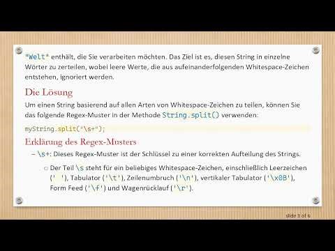 Wie man einen String mit beliebigen Whitespace-Zeichen in Java teilt