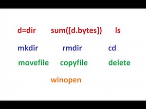 Folder and File Management Commands in MATLAB