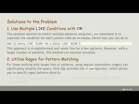 Mastering LIKE and Wildcards in SQL Hive for Multiple Patterns