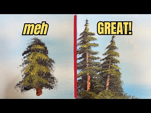 How to Paint Evergreen Trees - by Certified Bob Ross Instructor