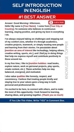 How to Introduce Yourself in English | Self Introduction in English