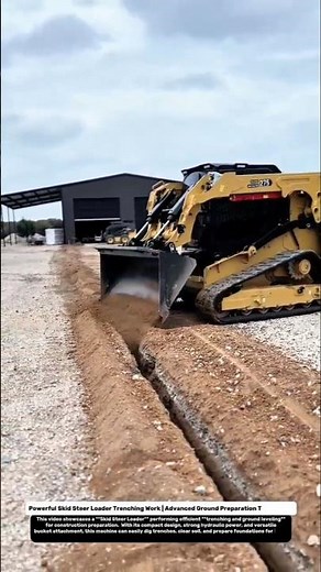 Powerful Skid Steer Loader Trenching Work | Advanced Ground Preparation Technology