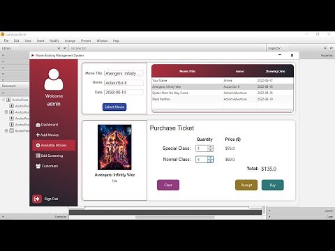 JavaFX Project - Movie Ticket Booking Management System in Java Netbeans with TUTORIALS