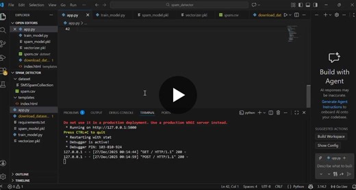 #machinelearning #python #nlp #flask #cse #studentproject #spamdetection #ai #placementprep | Rethikaa Ramesh