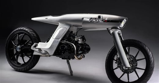 Street-legal aluminum bullet motorcycle gives off alien vibes