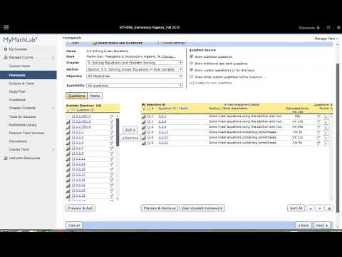 Creating Assignments in MyMathLab