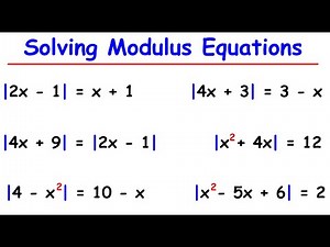 How to Solve Modulus Equations Easily | Math Tutorial