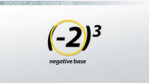 Exponents with Negative Bases | Overview, Formula & Examples