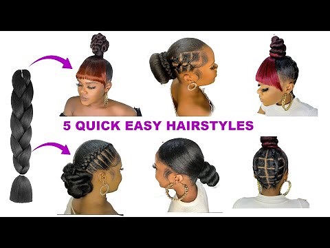 5 Quick And Easy Hairstyle You Can Make in 10 minutes/ Using braid extension