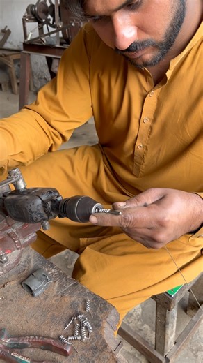 Small Compression Spring Making on Lathe Machine | Simple Workshop Skill #diy #shorts